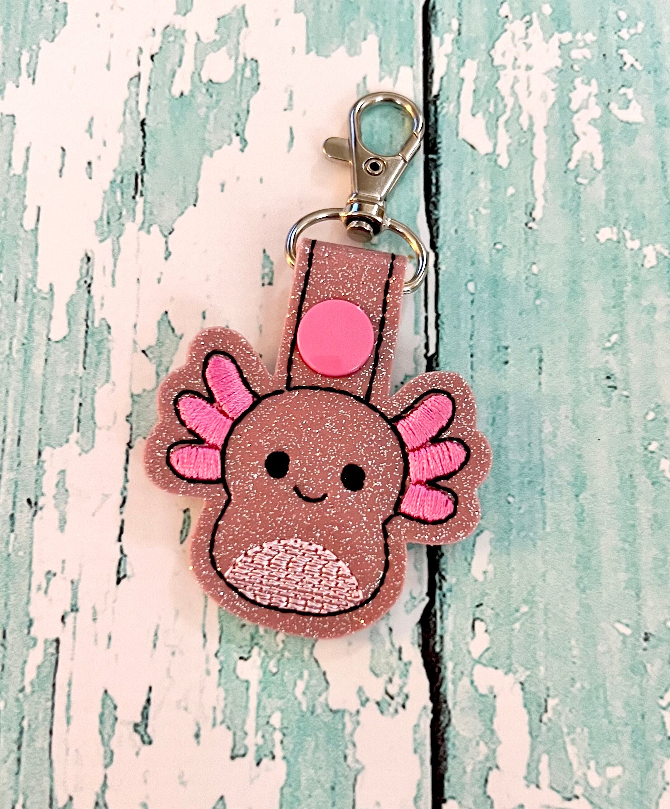 Axolotl Keychain, Axolotl Key Chain, Pet Keychain, Axolotl Key Fob ...
