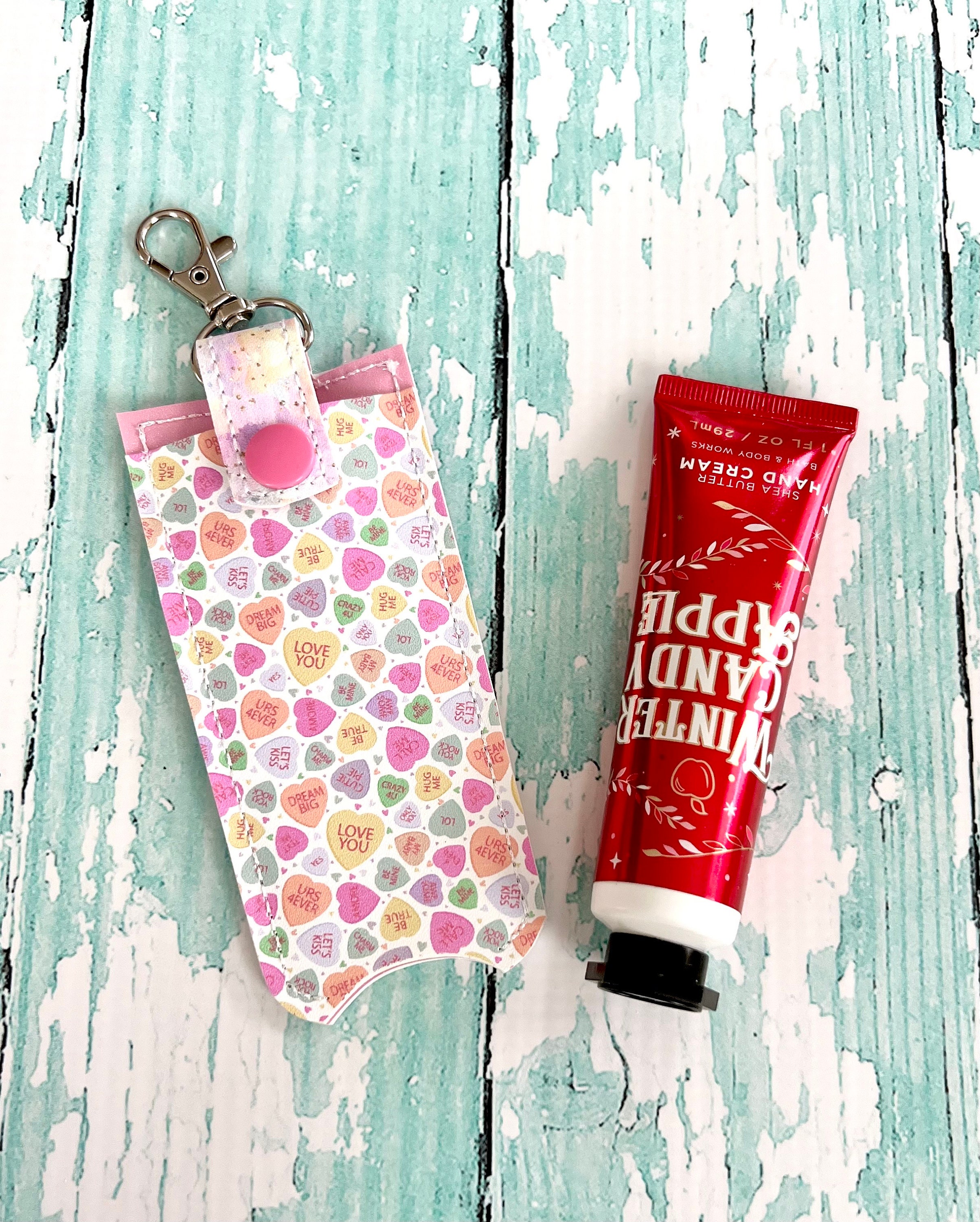 Candy Hearts Hand Lotion Holder, Hand Cream Holder, Hearts Pouch, Valentine  Hand Lotion Holder 
