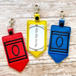 ID Badge Holder, Crayon Badge Holder, ID Holder, Vertical ID Holder,  You choose from 70 Colors!