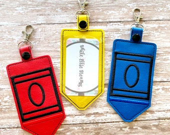 ID Badge Holder, Crayon Badge Holder, ID Holder, Vertical ID Holder,  You choose from 70 Colors!