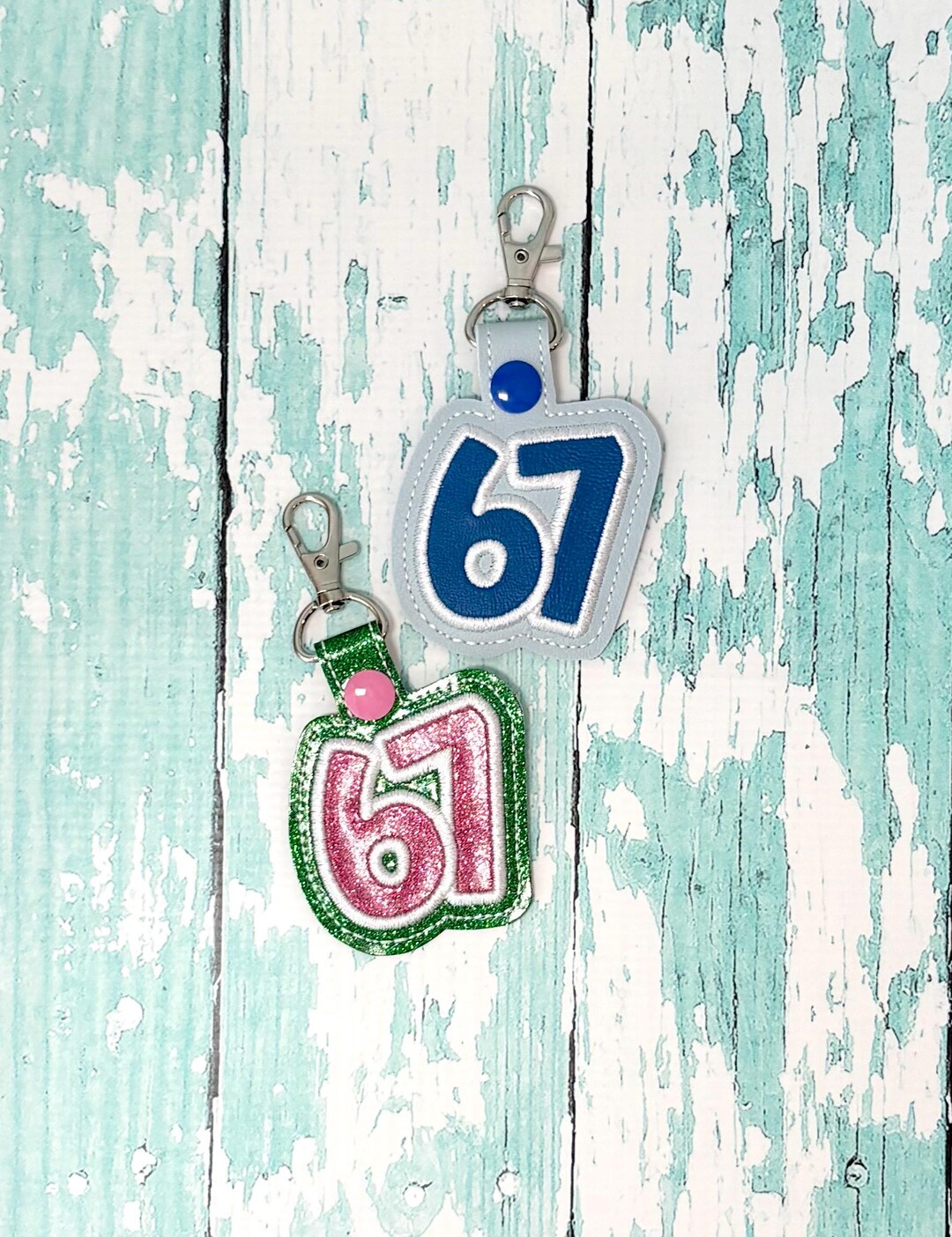67 Keychain, 67 Key Chain, 67 Purse Charm Zipper Pull, 67 Bag Charm ...