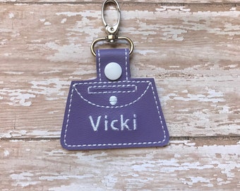 Purse Keychain--Personalized, Aldi Quarter Keeper, Aldi Key Chain, Aldi Quarter Holder, Snap Tab Key Fob Quarter Saver---70 Colors!