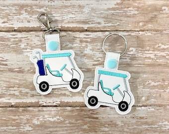 Golf Cart Keychain, Golf Cart Gift Keychain,  Golf Cart, Golf Cart Custom Keychain---You choose Style and Color --- 70 Colors