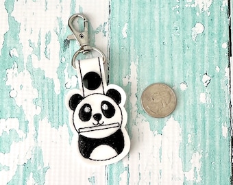 Panda Quarter Holder, Panda Keychain, Quarter Key Chain, Snap Tab, Key Fob, Aldi Quarter Saver---Choose from 70 Colors