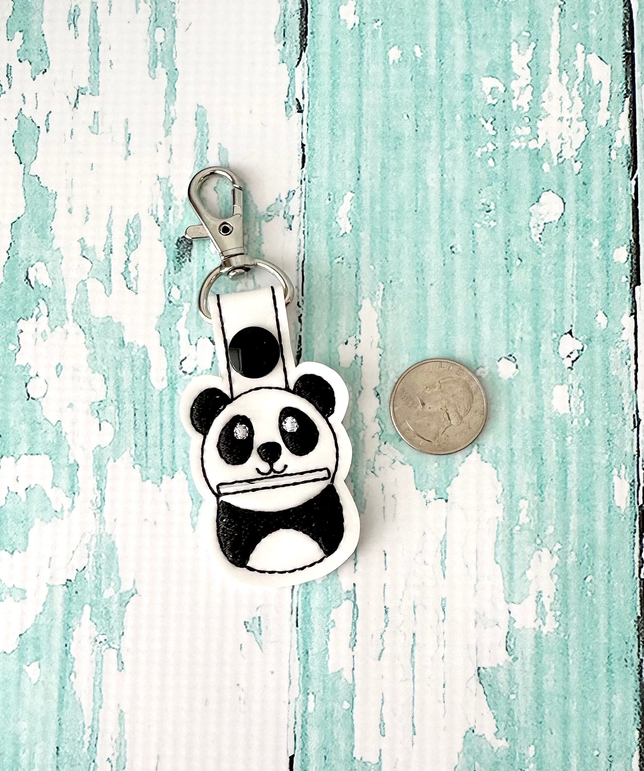 Panda Quarter Holder, Panda Keychain, Quarter Key Chain, Snap Tab, Key ...
