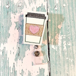 Coffee Badge Reel, Coffee Nurse Badge Reel, ID badge reel, Retractable Badge Reel, Hospital Badge Reel, Doctor Badge Reel