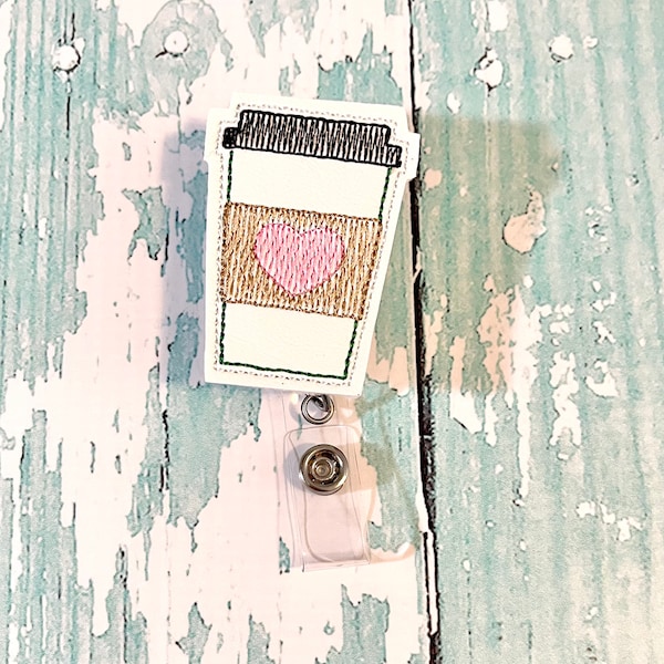 Coffee Badge Reel, Coffee Nurse Badge Reel, ID badge reel, Retractable Badge Reel, Hospital Badge Reel, Doctor Badge Reel