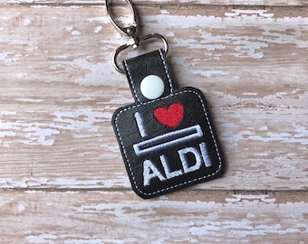 Aldi Quarter Holder, Aldi Keychain, Aldi Key Chain, Aldi Quarter Keeper, Snap Tab, Key Fob, Aldi Quarter Saver---70 Colors