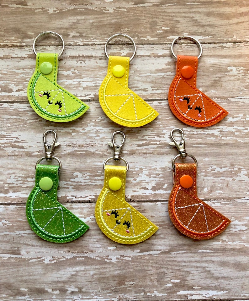 Lemon Slice Keychain Lime Slice Key Chain Orance zipper Etsy
