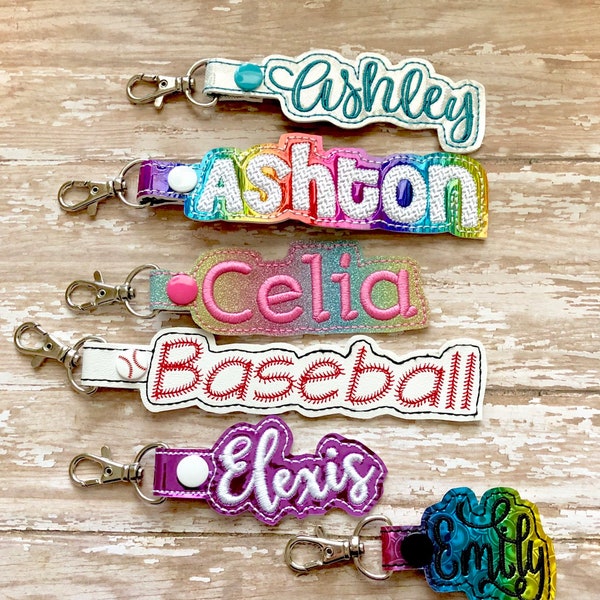 Personalized Name Tag, Personalized Name Keychain, Personalized Name Zipper Pull ---70 Colors---PLEASE specify font choice when ordering!