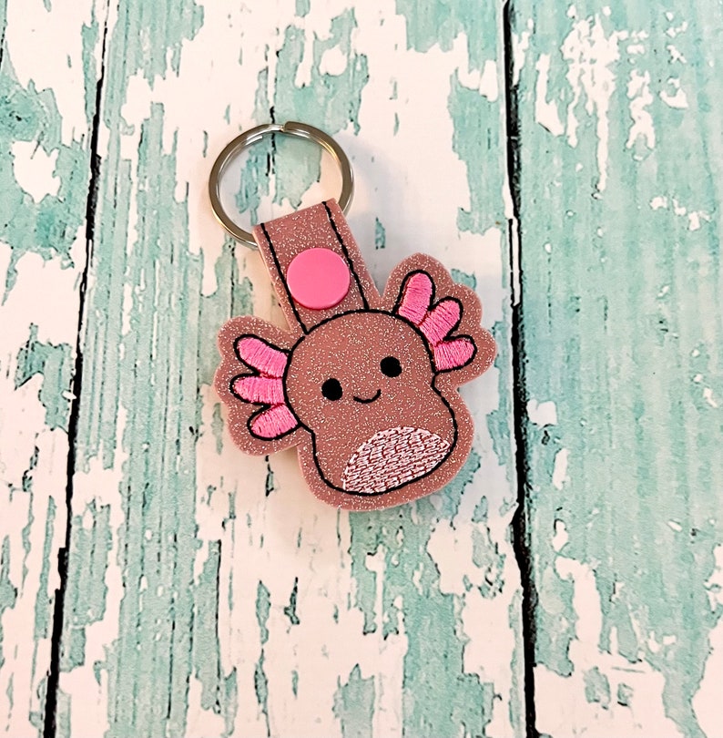 Axolotl Keychain, Axolotl Key Chain, Pet Keychain, Axolotl Key Fob ...