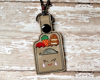 Grocery Bag Quarter Holder, Grocery Store Keychain, Quarter Key Chain, Snap Tab, Key Fob, Quarter Saver