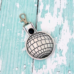 Disco Ball Keychain, Mirror Ball Key Fob, Party Key chain, Disco Ball Bag Tag--- You choose from 70 Colors!