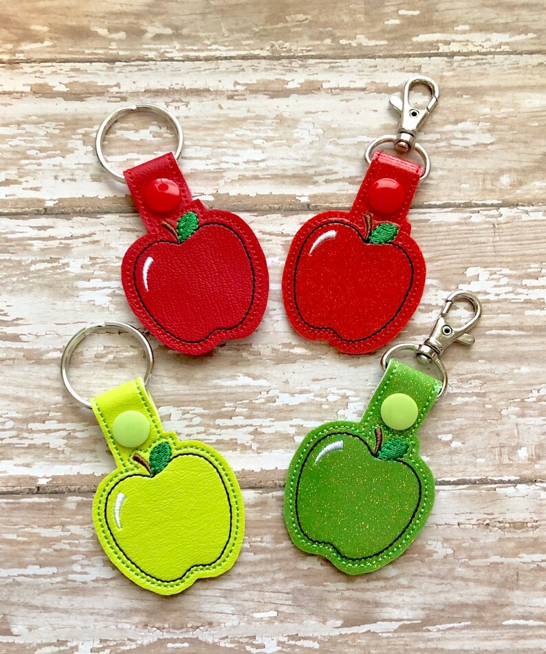 Apple Keychain Apple Key Chain Keychain for Teachers Gift Etsy