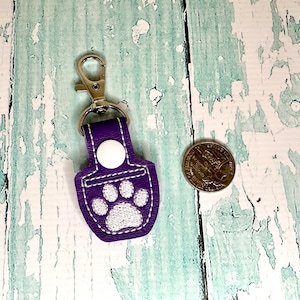 Paw Quarter Holder, Paw Keychain, Quarter Key Chain, Snap Tab, Key Fob, Aldi Quarter Saver---Choose from 70 Colors