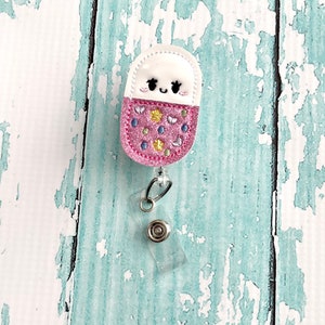 Pill Badge Reel, Nurse Badge Reel, ID badge reel, Retractable Badge Reel, Pharmacist Badge Reel, Pharmacy Badge Reel