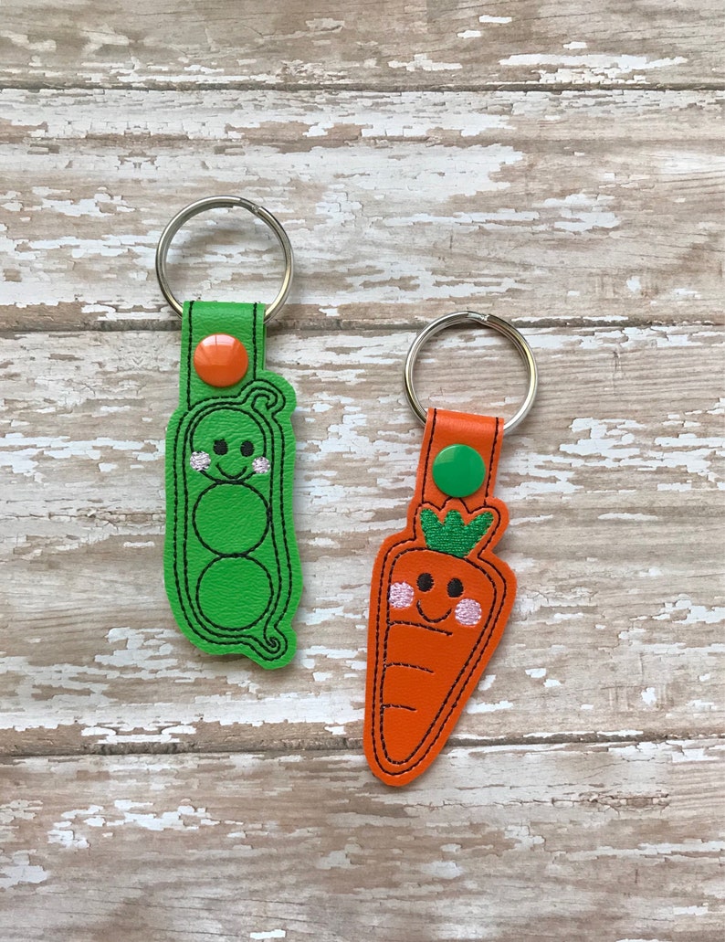 Best Friends Keychain Peas and Carrots Key Fob Best Friend Etsy