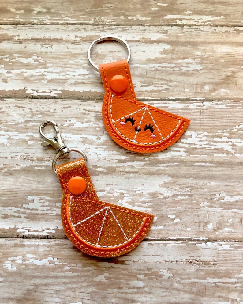 Lemon Slice Keychain Lime Slice Key Chain Orance Zipper Etsy