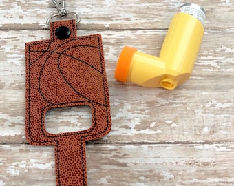Basketball Inhaler Holder, Basketball Inhaler Keeper, Basketball Inhaler Bag Clip, Sports Inhaler Keychain