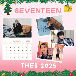 Calendario The8 2025 / Calendario Seventeen 2025 / Calendario da parete The8 Seventeen 2025 Inizio domenica e inizio lunedì formato A3