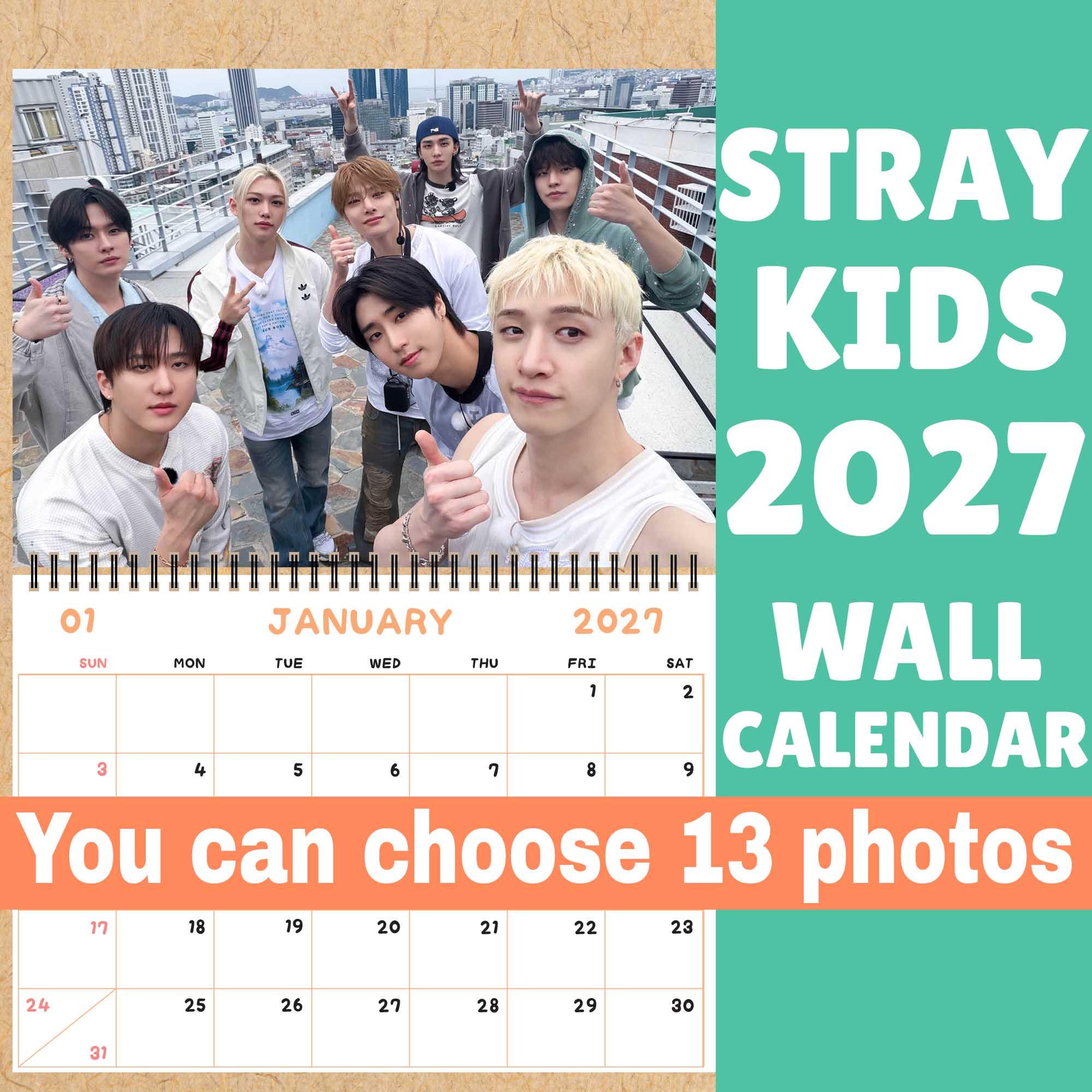 Stray Kids 2027 Wall Calendar : Choose 13 Photos (A3 Size) K-pop