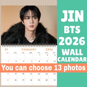 JIN BTS 2026 Wall Calendar: Kpop A3 Size