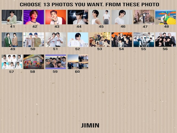 JIMIN BTS Wall Calendar 2026 A3 Size, Kpop Calendar 2026