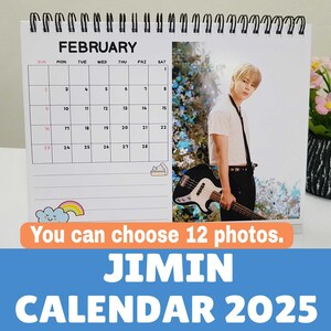 JIMIN BTS Calendar 2025 Desk calendar size 6*8inches jimin gift/jimin Christmas Gift/Bangtan Army Gift, JIMIN Bias You can choose 12 photos