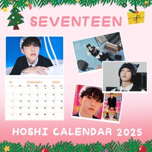 HOSHI Kalender 2025 / Seventeen Kalender 2025 / HOSHI Seventeen Wandkalender 2025 Start Sonntag & Start Montag A3 Format