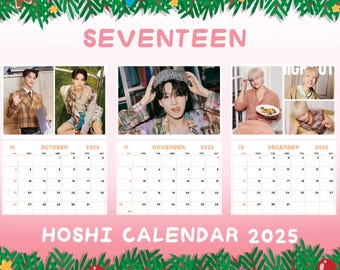 SEVENTEEN 2025 シーグリ & WALL CALENDAR Seventeen OFFICIAL | 2025 7 x 14 Inch Monthly Mini Wall