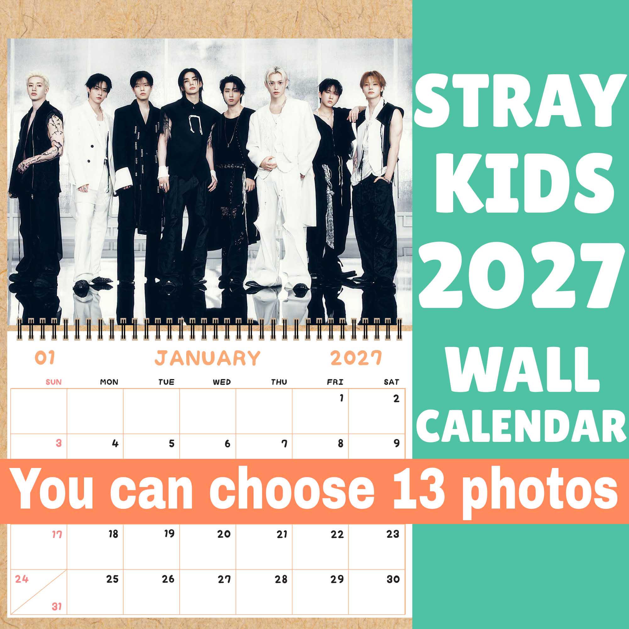 Stray Kids Calendar 2027 Bang Chan/lee Know/changbin/hyunjin/han