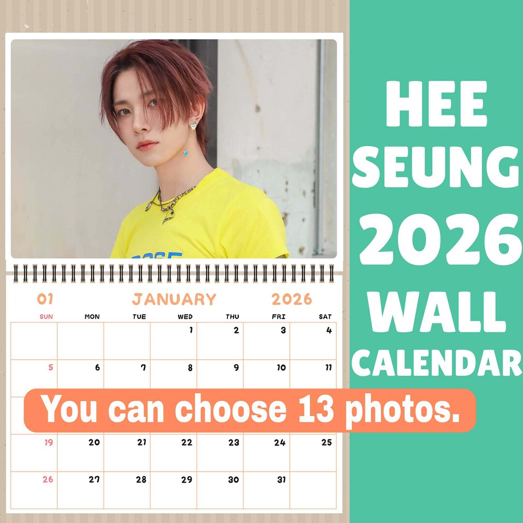 Heeseung Enhypen 2026 Wall Calendar K pop Idol Merch Etsy