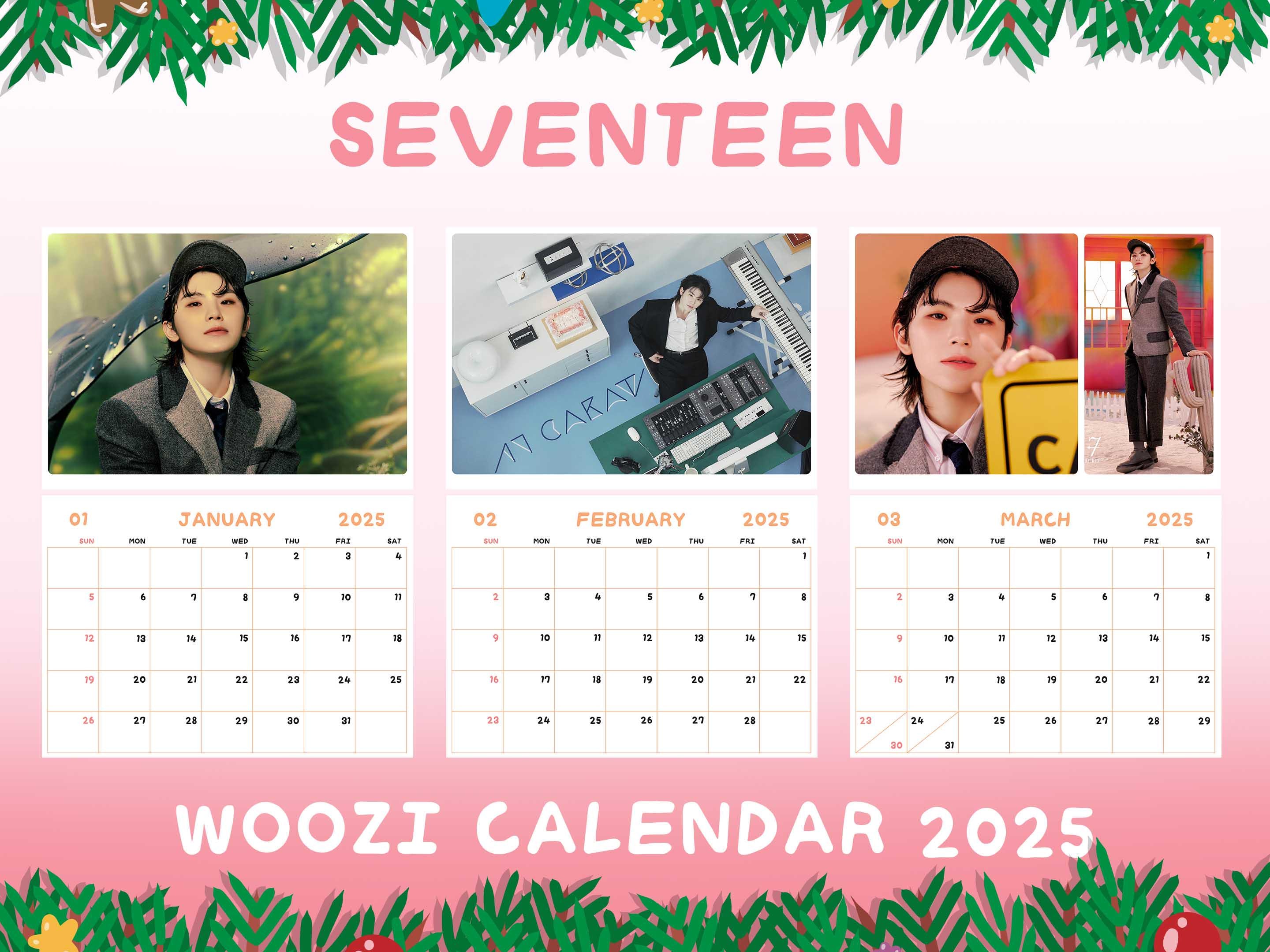 Woozi Calendar 2025 / Seventeen Calendar 2025 / Woozi Seventeen Wall