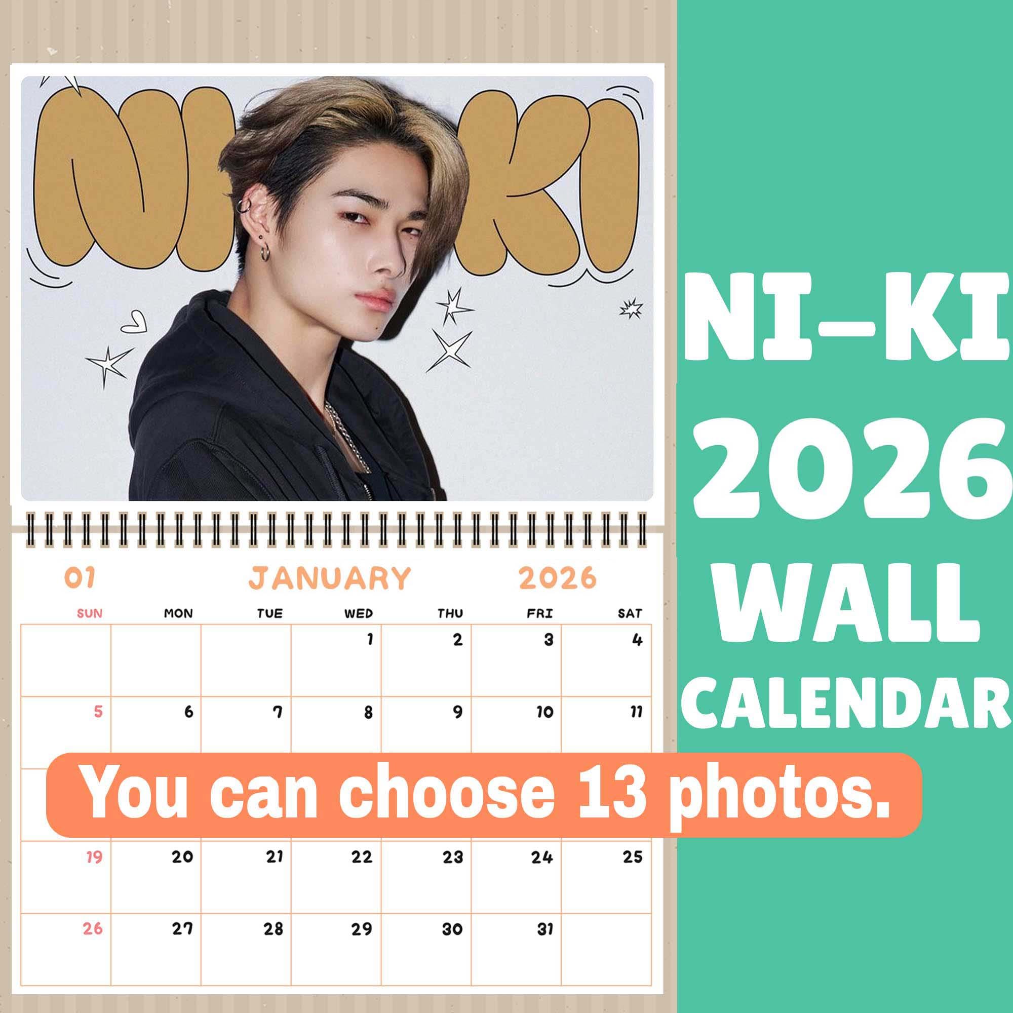 Ni-ki Enhypen 2026 Wall Calendar: K-pop Idol Merch - Etsy