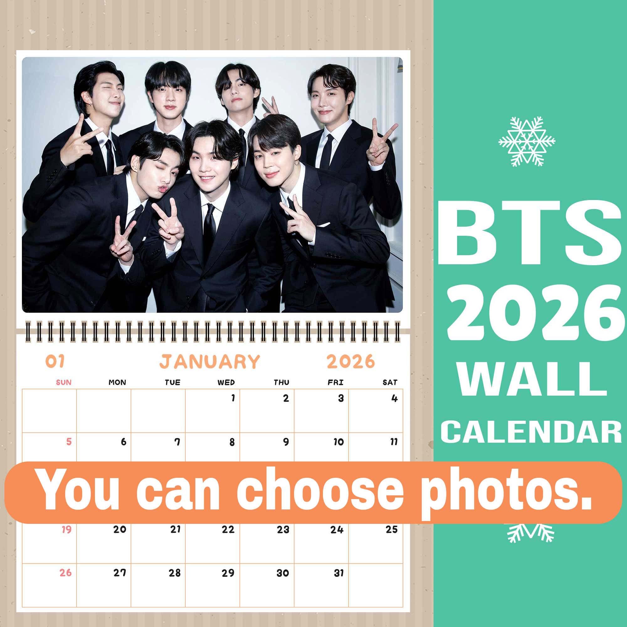 BTS歴代wallカレンダー BTS OFFICIAL | 2025 12 x 24 Inch Monthly Square Wall
