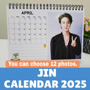 JIN BTS Calendar 2025 Desk calendar size 6*8inches jin bts gift/Bts Christmas Gift/Bangtan Army Gift, JIN Bias You can choose 12 photos
