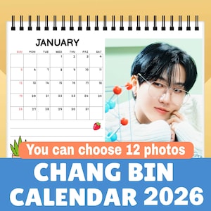 Changbin Stray Kids Desk Calendar 2026 : Kpop Merch Gift (6x8 inches) Christmas Gift, Bias, New Year gift