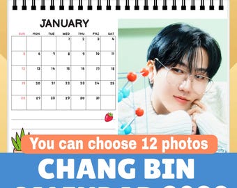 Calendrier de bureau 2026 pour enfants errants Changbin : Cadeau Kpop Merch (6 x 8 pouces) Cadeau de Noël, biais, cadeau du Nouvel An