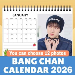 Bang Chan Stray Kids Desk Calendar 2026 : Kpop Gift (6x8 inches) Christmas Gift, Bias, New Year gift