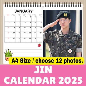 JIN BTS 2025 Wall Calendar A4 - Bangtan Army Gift