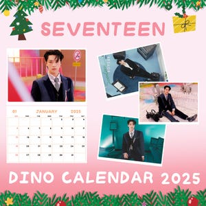 Dino Kalender 2025 / Seventeen Kalender 2025 / Dino Seventeen Wandkalender 2025 Sonntag Start & Montag Start A3 Größe
