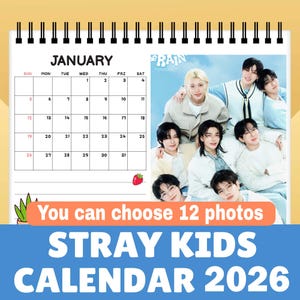 Stray Kids Desk Calendar 2026 size6*8inches Bang Chan/Lee Know/Changbin/Hyunjin/Han/Felix/Seungmin/I.N Christmas Gift, Bias, New Year gift