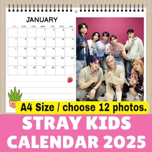 Stray Kids Wandkalender 2025 A4 Bang Chan/Lee Weiss/Changbin/Hyunjin/Han/Felix/Seungmin/I.N Bias, Geschenk Weihnachten