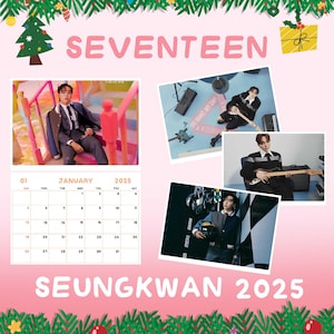 Seungkwan Kalender 2025 / Seventeen Kalender 2025 / Seungkwan Seventeen Wandkalender 2025 Sonntag Start & Montag Start A3 Größe