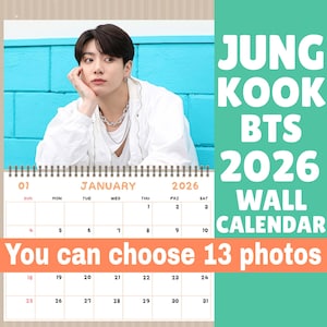 JUNGKOOK BTS Wall Calendar 2026 A3 size, Kpop Calendar 2026, Christmas Gift, Bts Merch, Bangtan Army Gift, JUNGKOOK bts Bias, bts gift