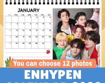 Enhypen Desk Calendar 2026 size 6*8inches Enhypen gift/Christmas Gift/ You can choose 12 photos