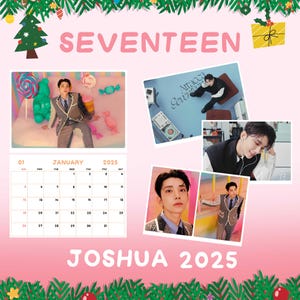 JOSHUA Kalender 2025 / Seventeen Kalender 2025 / JOSHUA Seventeen Wandkalender 2025 Sonntag Start & Montag Start A3 Größe