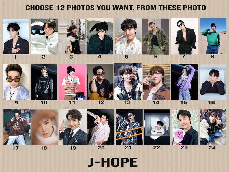 JHOPE Calendar 2024/BTS Calendar 2024 Desk Calendar Size 68 Inches You