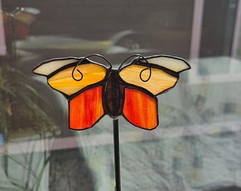 Butterfly plant stake -Stained glass --  READY TO SHIP!