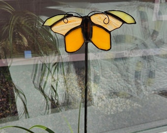 Butterfly Stained glass plant stake--  READY TO SHIP!